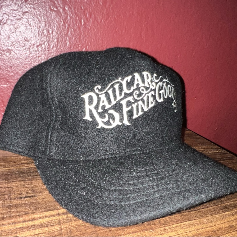 Black Railcar Fine Goods Wool Cap